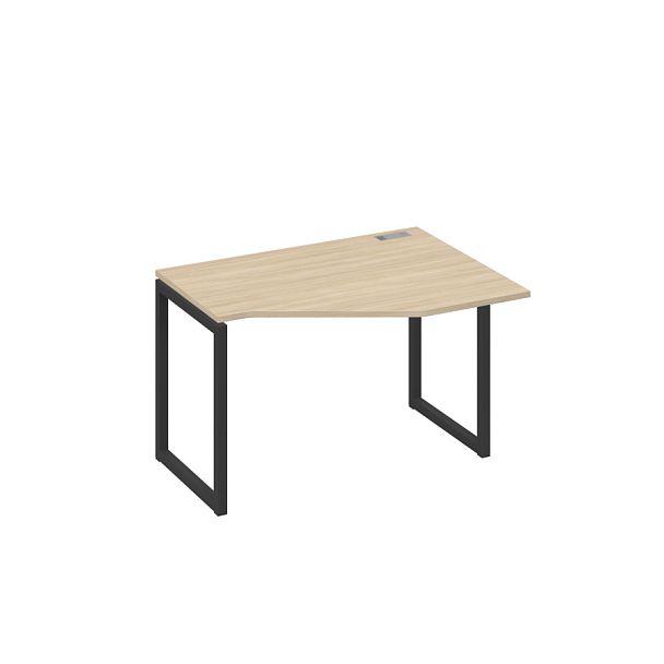 Стол эргономичный правый "Техно" на металлокаркасе QUATTRO A4 А4 Б4 052 БП дуб скандинавский / металлокаркас антрацит - Вид 1