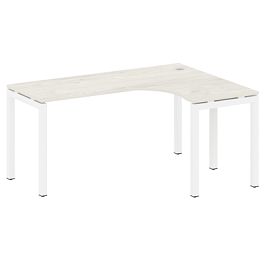 Metal System Quattro Стол криволинейный правый на П-образном м/к 50БП.СА-4 (R) Дуб наварра/Белый металл 1600*1200*750 - Фото предпросмотра