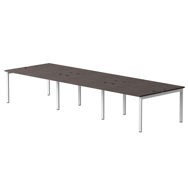 Бенч-система на 6 мест Everprof EVO на металлокаркасе 4140х670(1370)x755 Дуб Пасадена/Белый - Вид 1