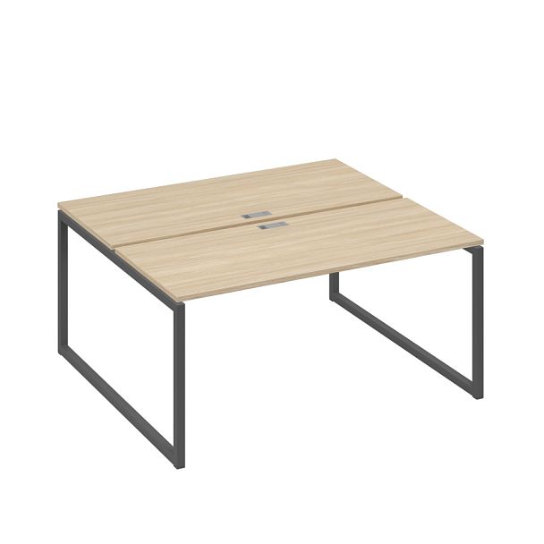 Рабочая станция (2х160) с опорами QUATTRO A4 А4 Б4 175 БП дуб скандинавский / металлокаркас антрацит - Вид 1
