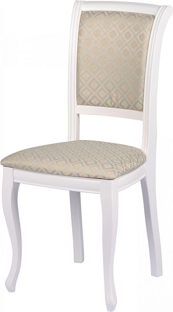 Комплект деревянных стульев с мягким сиденьем Арктос Белый/Бирюзовый жаккард, 2 шт. - Вид 1