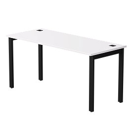 Стол прямой Everprof EVO на металлокаркасе 1580х670х755 мм Белый/Черный - Фото предпросмотра