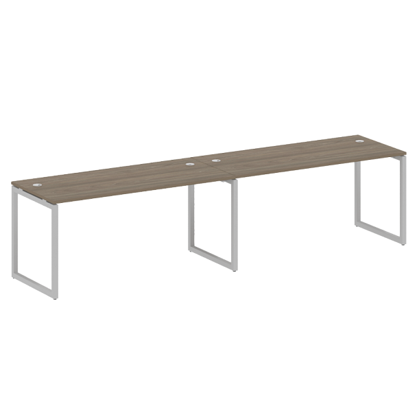 Metal System Quattro Р. ст. на 2 раб. места на О-образном м/к 40БО.СМ-2.4 Вяз/Серый металл 3200*720*750 - Вид 1