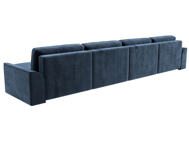 Диван п-образный Лига-048 НПБ лонг Велюр синий - Вид 5