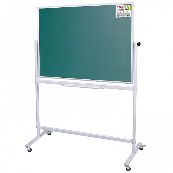Доска для мела/магнитно-маркерная НА СТЕНДЕ 120х180 см, 2-сторонняя, зеленая/белая, STAFF, 238007 - Вид 2