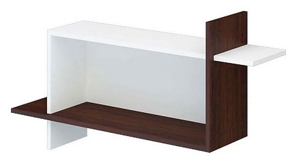 Полка книжная Домино ПК-16 Белый/Венге - Вид 1