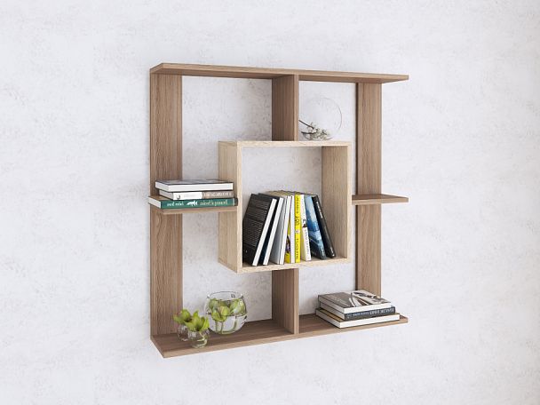 Полка навесная ПН-1 (850х850х180) ясень шимо/дуб сонома - Вид 1