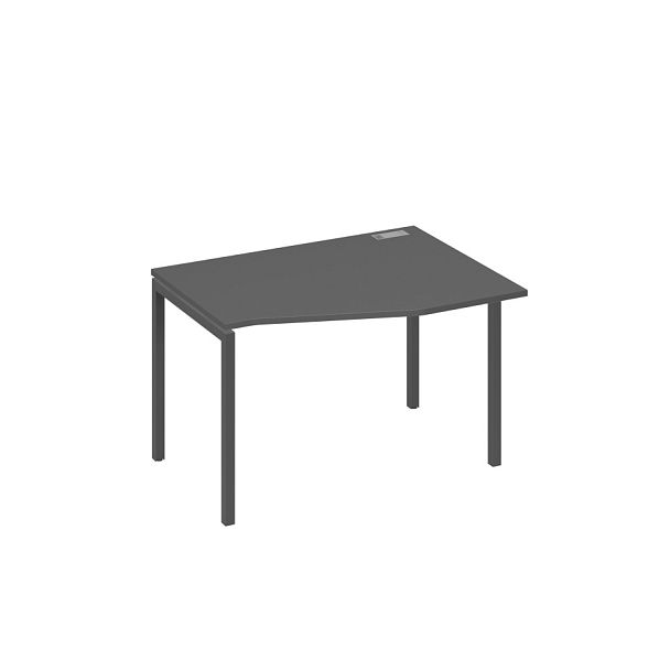 Стол эргономичный правый "Техно" на металлокаркасе DUE A4 А4 Б2 062 БП антрацит премиум / металлокаркас антрацит - Вид 1