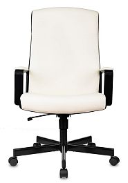 Кресло руководителя Бюрократ DOMINUS белый/черный экокожа крестов. металл - Фото предпросмотра