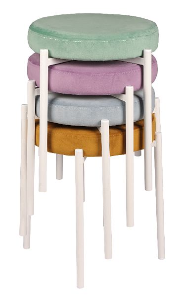 Табурет Кен, Confetti blue/белый - Вид 5