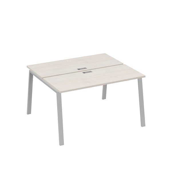 Станция 2х140 с опорами TRE офисная A4 А4 Б3 171  БП дуб / металлокаркас серый - Вид 1