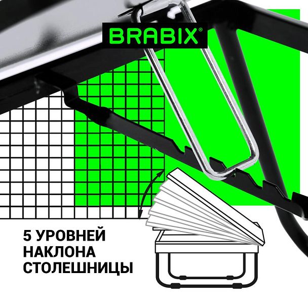 Столик складной для ноутбука/завтрака BRABIX BT-004 (560х320х270 мм), регулировка наклона, черный, 532905 - Вид 15