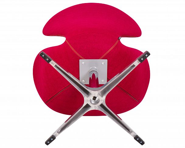 Кресло дизайнерское DOBRIN SWAN (бордо ткань AF5, алюминиевое основание) - Вид 7