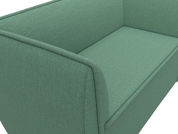 Диван кухонный прямой Бергамо 2-х местный Рогожка зеленый - Вид 4