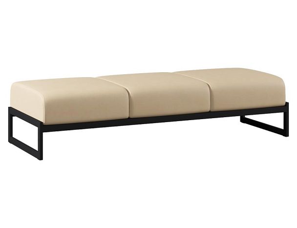 Пуф Everprof Solo Everprof Solo трехместный Металл Черный Экокожа Бежевый - Вид 1