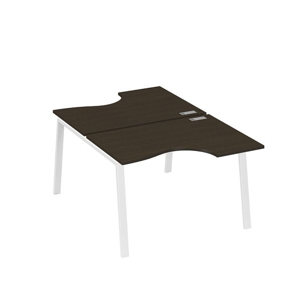 Рабочая станция со столами (2х120) каркас TRE A4 А4 Б3 183  БП венге / металлокаркас белый - Вид 1