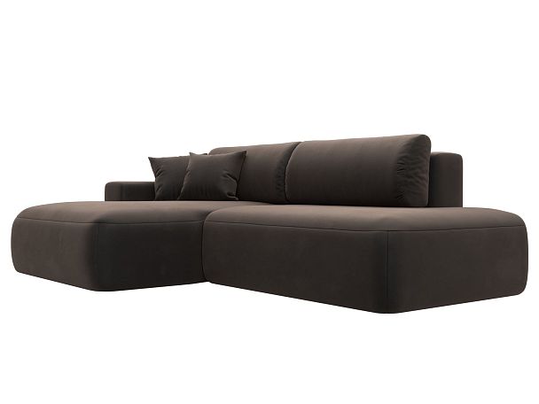 Диван угловой Лига-036 Модерн левый угол Велюр коричневый - Вид 7