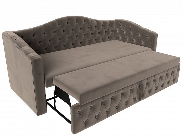 Прямой диван Мечта (полностью велюр коричневый) - Вид 6