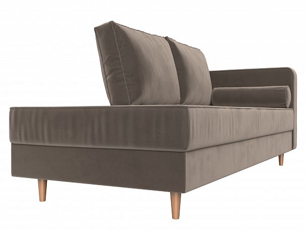 Кушетка Прайм правый (полностью велюр коричневый) - Вид 3