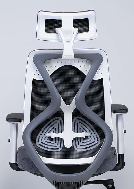 Кресло офисное Имидж gray 2 / белый пластик / серая ткань - Вид 4