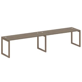 Metal System Quattro Р. ст. на 2 раб. места на О-образном м/к 50БО.СМ-2.5 Вяз/Мокко металл 3600*720*750 - Фото предпросмотра