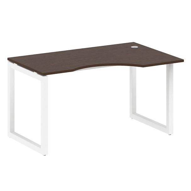 Metal System Quattro Стол криволинейный правый на О-образном м/к 50БО.СА-2 (R) Венге/Белый металл 1400*900*750 - Вид 1