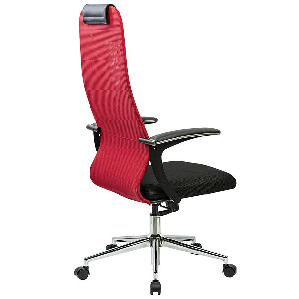 Кресло офисное BRABIX PREMIUM "Ultimate EX-801" хром, плотная двойная сетка Х2, черное/красное, 532921 - Вид 7