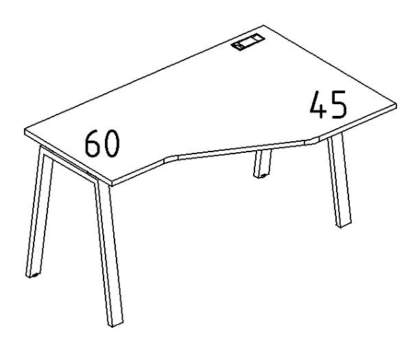Стол эргономичный правый "Техно" на металлокаркасе TRE A4 А4 Б3 056 БП серый / металлокаркас серый - Вид 3