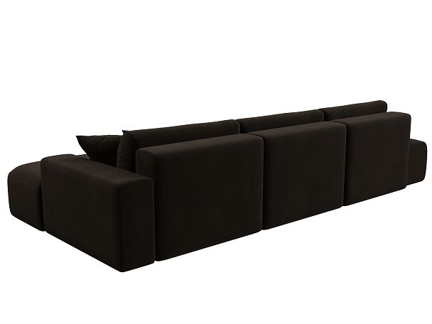 Диван угловой Лига-036 Модерн Лонг правый угол Микровельвет коричневый - Вид 6