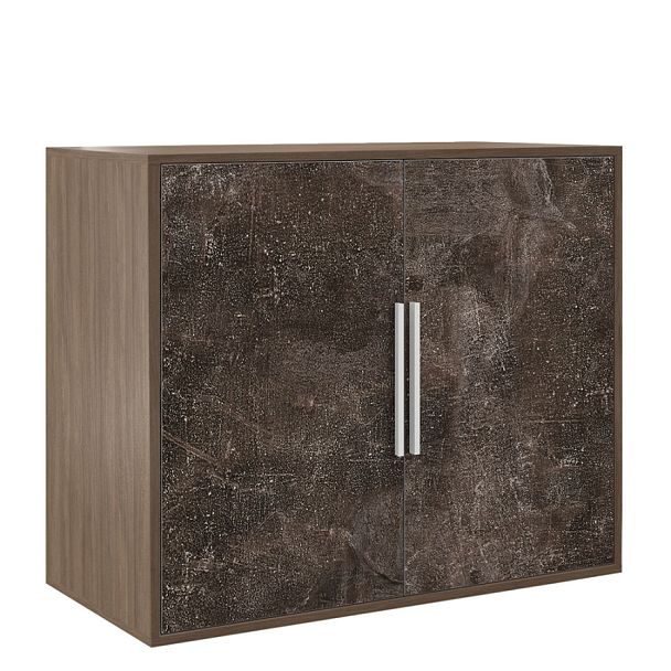 Креденция 2 двери B-tone 93,5x45x78 дуб урбан бетон темный - Вид 1