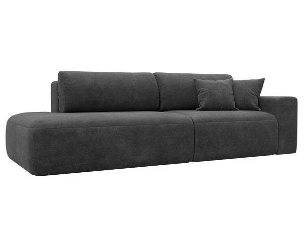 Диван прямой Лига-036 НПБ Модерн подлокотник справа Велюр серый - Вид 1