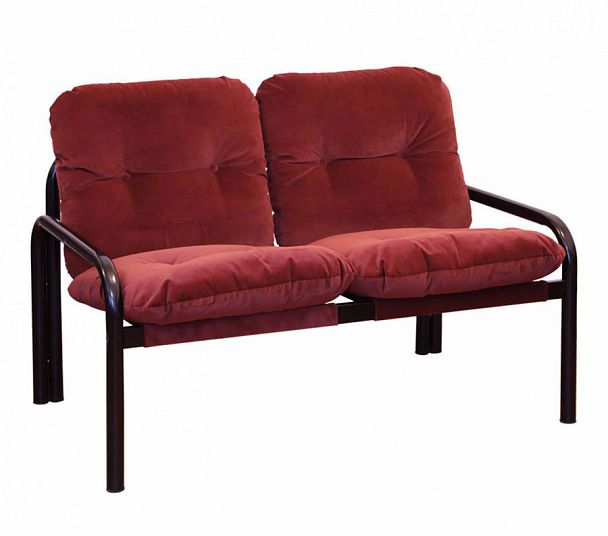 Диван двухместный на круглой трубе, флок "792.2" - Вид 1