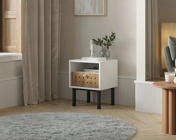 Тумбочка с ящиком KOTO арт KT01 Белый - Вид 3