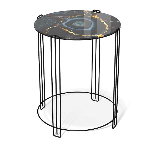 Столик журнальный Sheffilton SHT-CT53 титановый кварц/черный муар - Вид 2