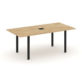 Style Project Direct Direct Стол переговорный SN-6P.SPRG-198 Тиквуд Светлый/Металл Черный 1980*980*750 - Фото предпросмотра