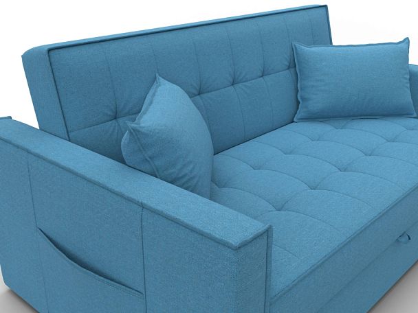 Диван прямой Лига-104 (140) Рогожка голубой - Вид 4