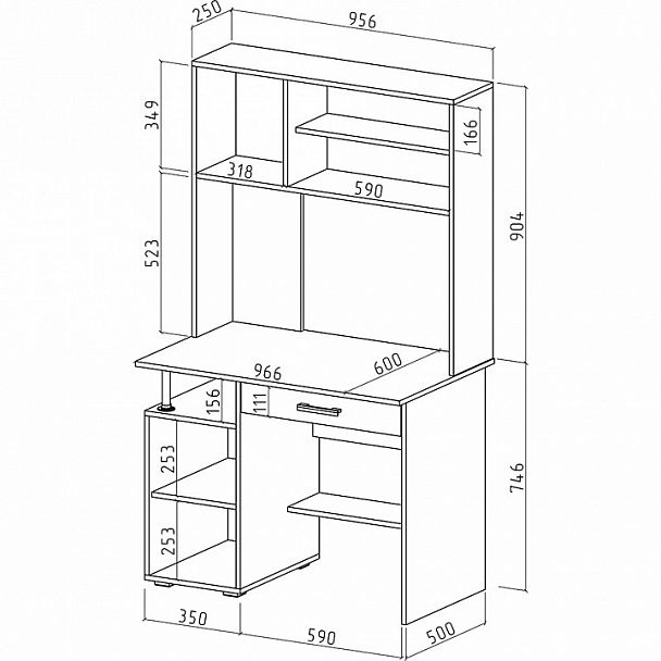 Стол письменный Амбер-14Я - Вид 2