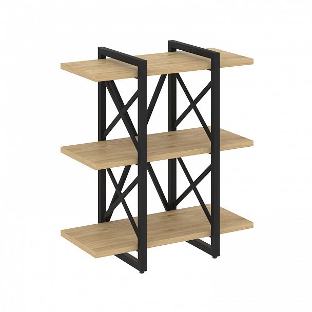 Стеллаж на опорах "Loft" VR.L-MST.O-3.4V тиквуд светлый/черный - Вид 1