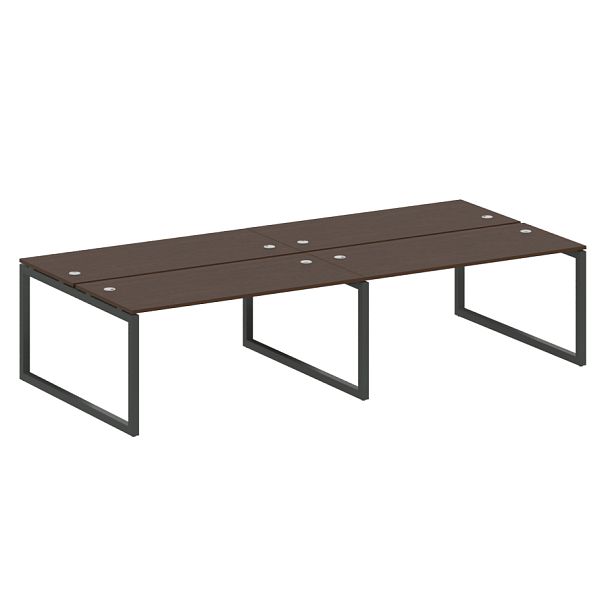 Metal System Quattro Р. ст. на 4 раб. места на О-образном м/к 50БО.СМ-4.4 Венге/Антрацит металл 3200*1475*750 - Вид 1