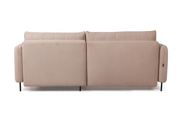 Barcelona диван-кровать с шезлонгом, велюр бежевый - Вид 12