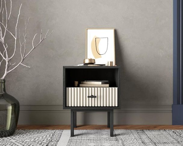 Тумбочка с нижним ящиком Emerson арт EM17/milky/L - Вид 5