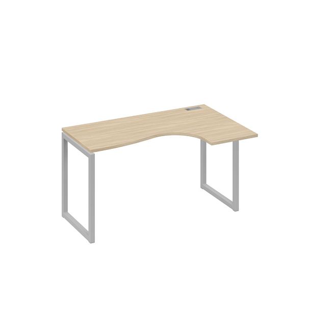 Стол эргономичный правый "Классика" на металлокаркасе QUATTRO A4 А4 Б4 034 БП дуб скандинавский / металлокаркас серый - Вид 1