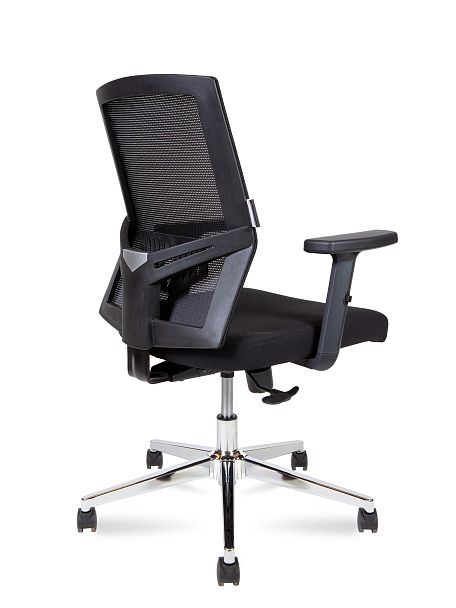 Кресло Торонто LB / база хром / черный пластик / черная сетка / черная ткань - Вид 5