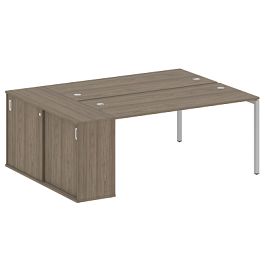 Metal System Quattro Р. ст. с шкафом-купе на П-образном м/к 40БП.РС-СШК-1.4 Т Вяз/Серый металл 2010*1475*750 - Фото предпросмотра