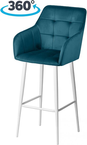 Барное поворотное кресло Мони К, Confetti izumrud/белый - Вид 1