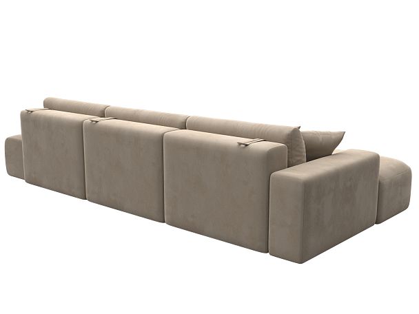 Диван угловой Лига-036 Модерн Лонг левый угол Велюр бежевый - Вид 6