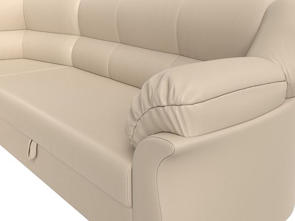 Диван угловой Карнелла левый (полностью экокожа бежевая) - Вид 4