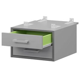Тумба подвесная для столов на м/каркасе гл.730 мм АМТ2-02.73 Серый/Белый 432x546x296 Арго-М - Фото предпросмотра