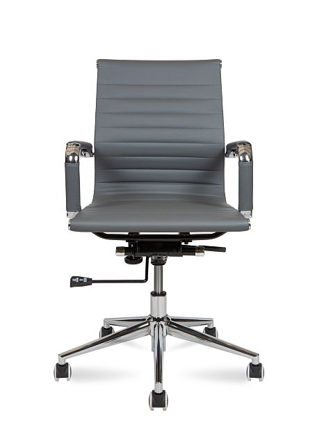 Кресло Техно LB / хром / серая экокожа - Вид 2