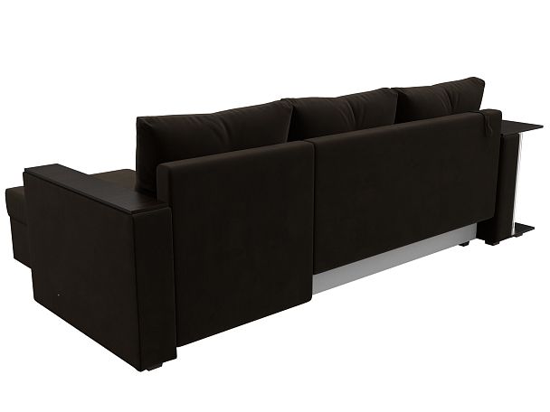 Угловой диван Атланта Лайт правый (полностью микровельвет коричневый) - Вид 5